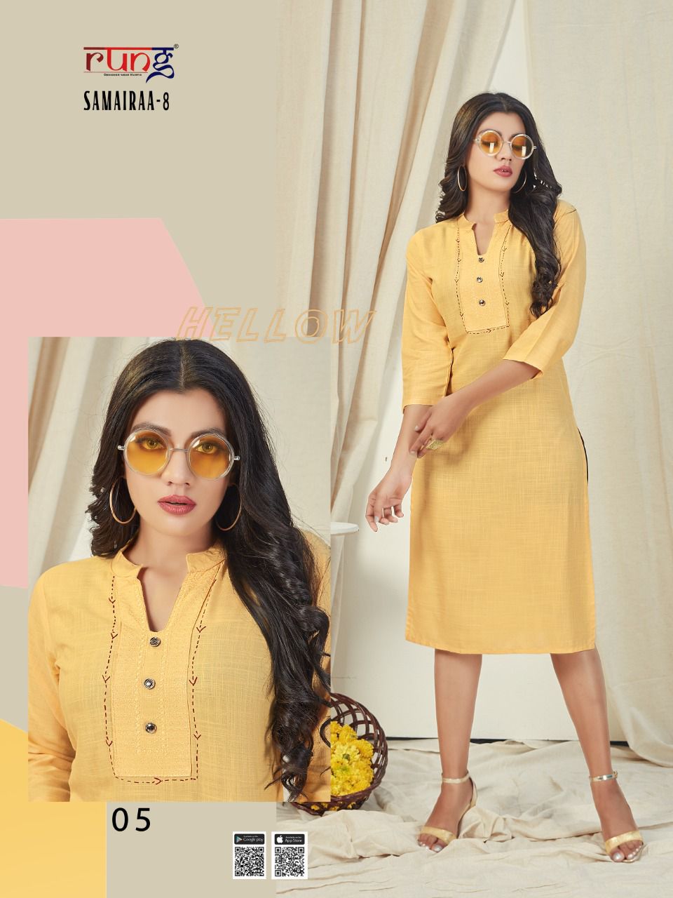 Rung Samairaa 8 Fancy Ethnic Wear Rayon Designer Kurti Collection
